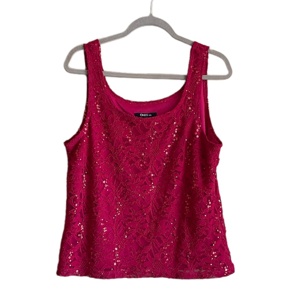 Sequin and Lace holiday tank top